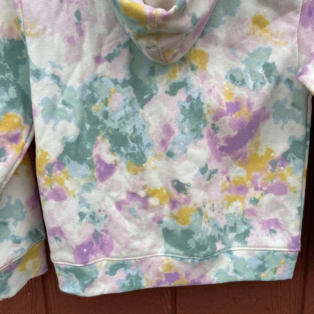 Cat & Jack Girls Tie Dye Full Zip Jacket Long Sleeve Pastel Medium 8 NWT